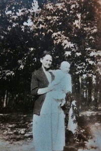 My great great grandmother Frances Ann Nolen Callahan holding my Uncle Charlie